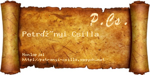 Petrányi Csilla névjegykártya